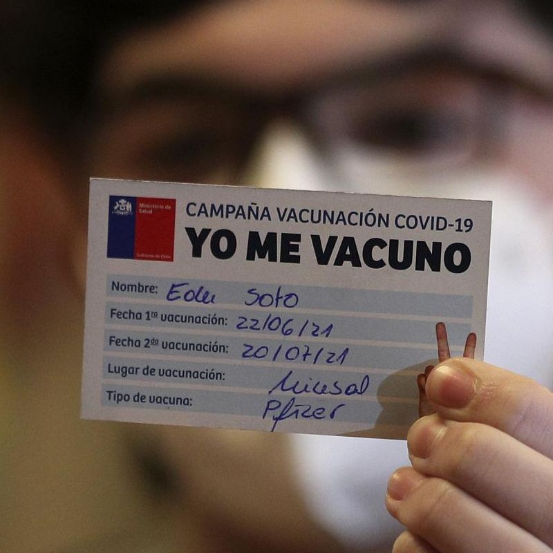 Chile es top 5 entre países con mayor cantidad de esquema completo de vacunas contra Covid-19