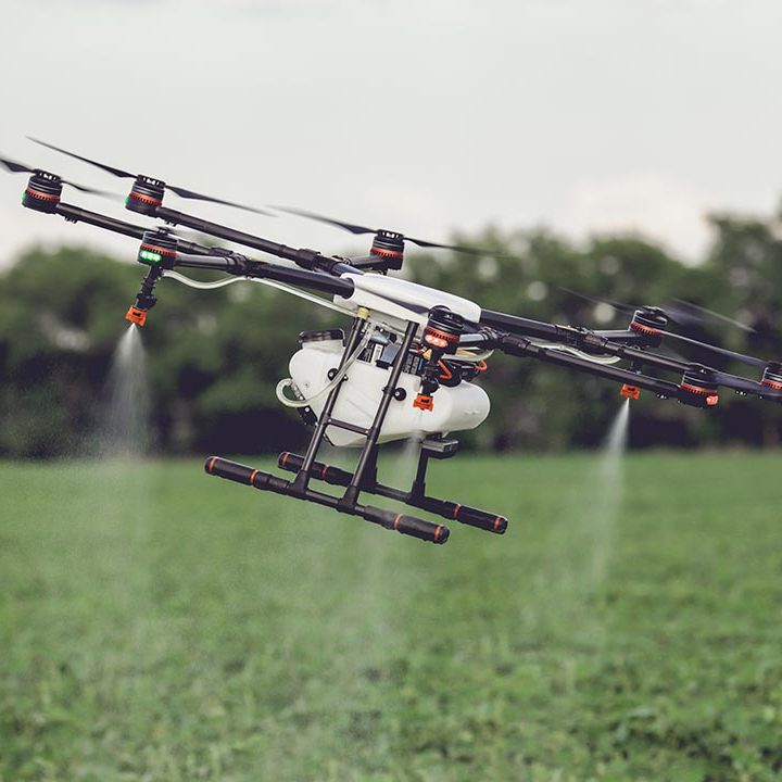 Ingenio talquino: Agricultor fumigó con dron en días de alta exposición solar