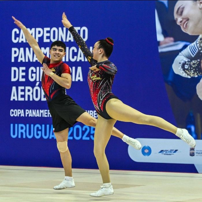Dupla curicana de Gimnasia Aeróbica, consigue medalla de oro en Panamericano de la disciplina en Punta del Este, Uruguay
