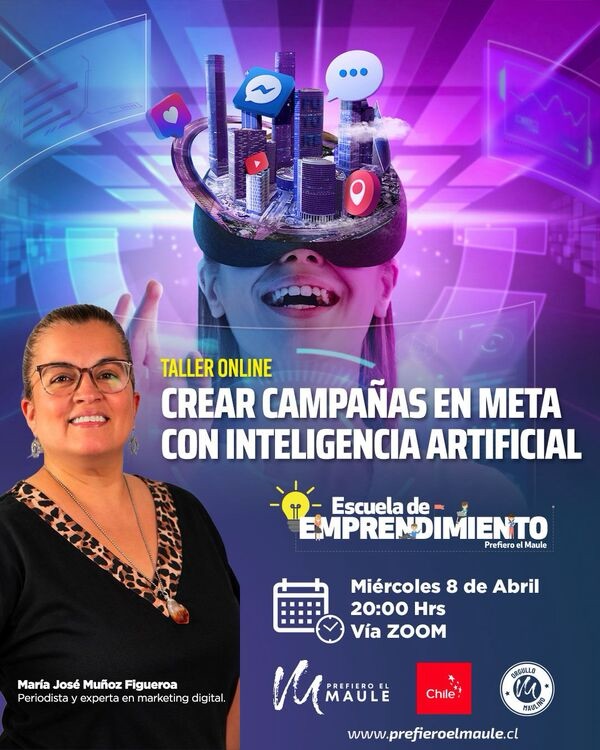 Prefiero el Maule fija fecha para taller gratuito de Meta Ads con inteligencia artificial: será el 8 de abril vía Zoom