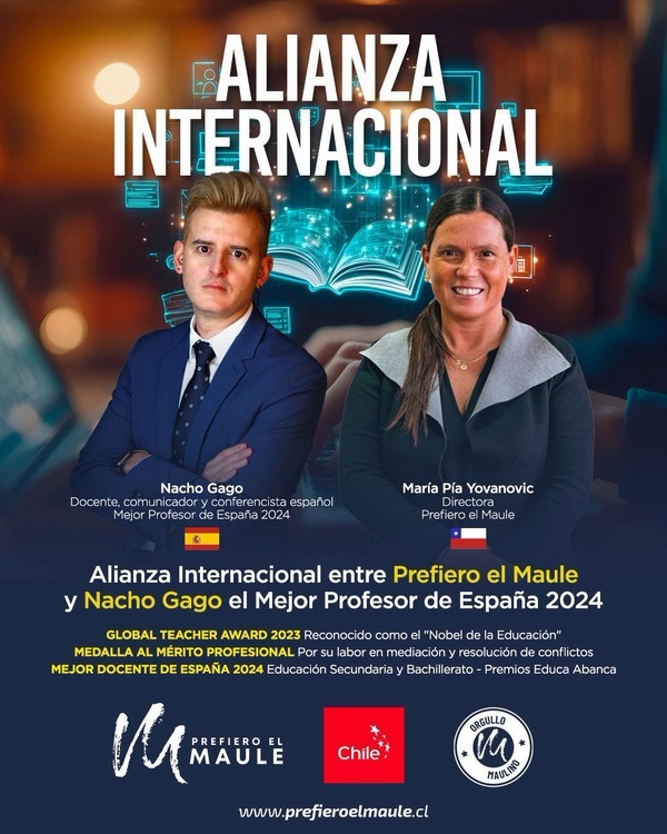 Alianza internacional entre Prefiero el Maule y el mejor profesor de España 2024, Nacho Gago
